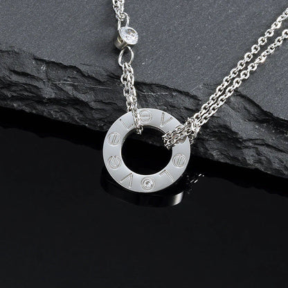 [Perla Lux]LOVE NECKLACE 16MM 2 DIAMONDS