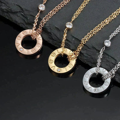 [Perla Lux]LOVE NECKLACE 16MM 2 DIAMONDS
