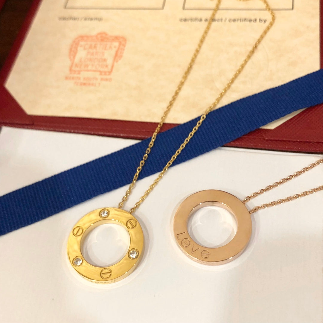 [Perla Lux]LOVE NECKLACE 16MM 3 DIAMONDS