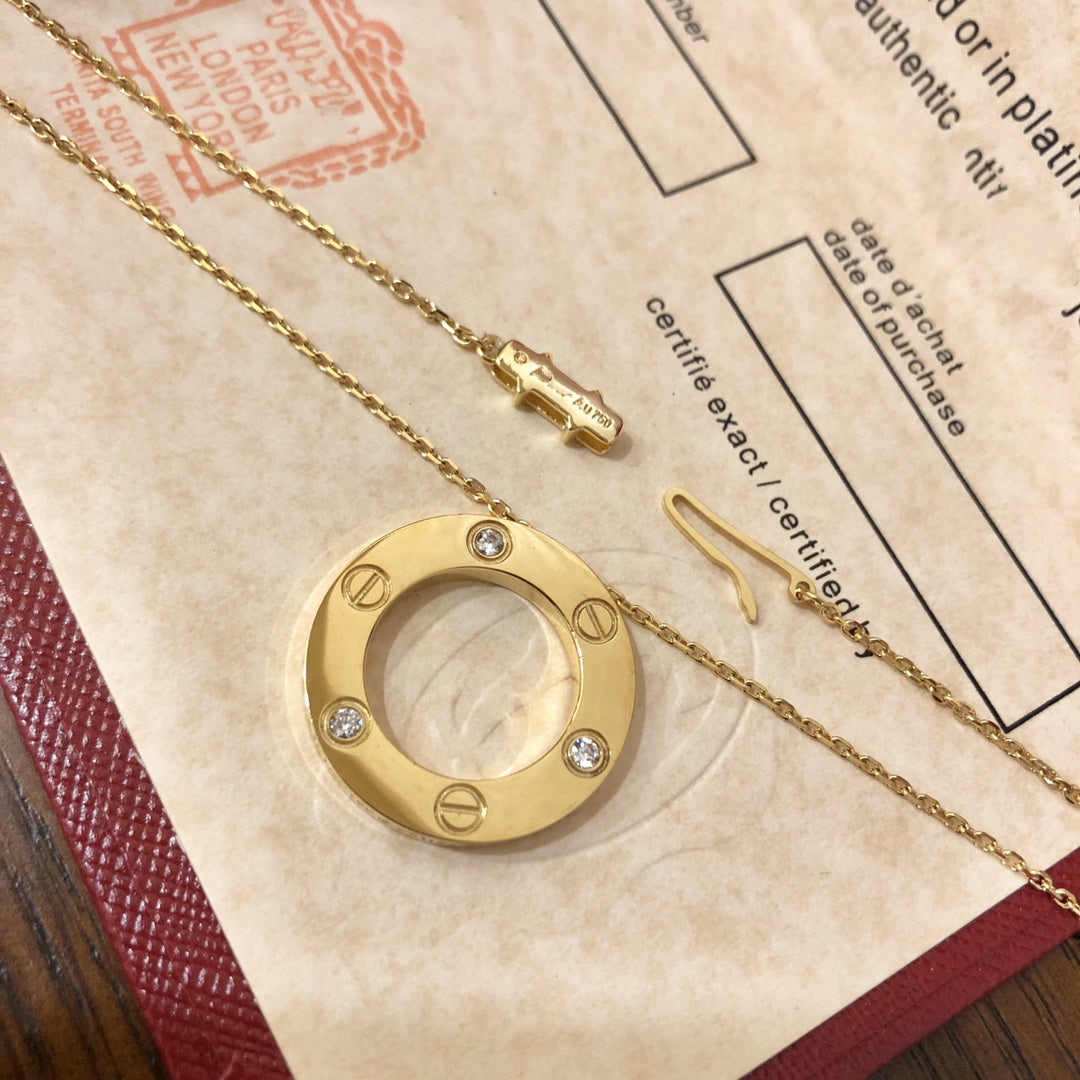 [Perla Lux]LOVE NECKLACE 16MM 3 DIAMONDS