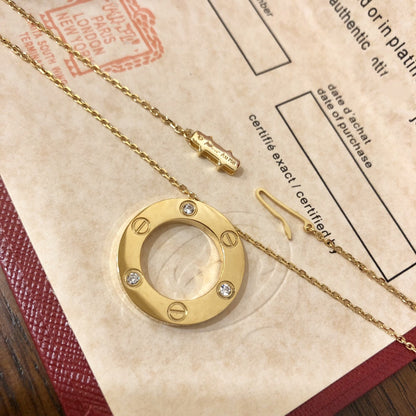 [Perla Lux]LOVE NECKLACE 16MM 3 DIAMONDS