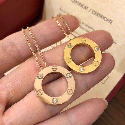 [Perla Lux]LOVE NECKLACE 16MM 3 DIAMONDS