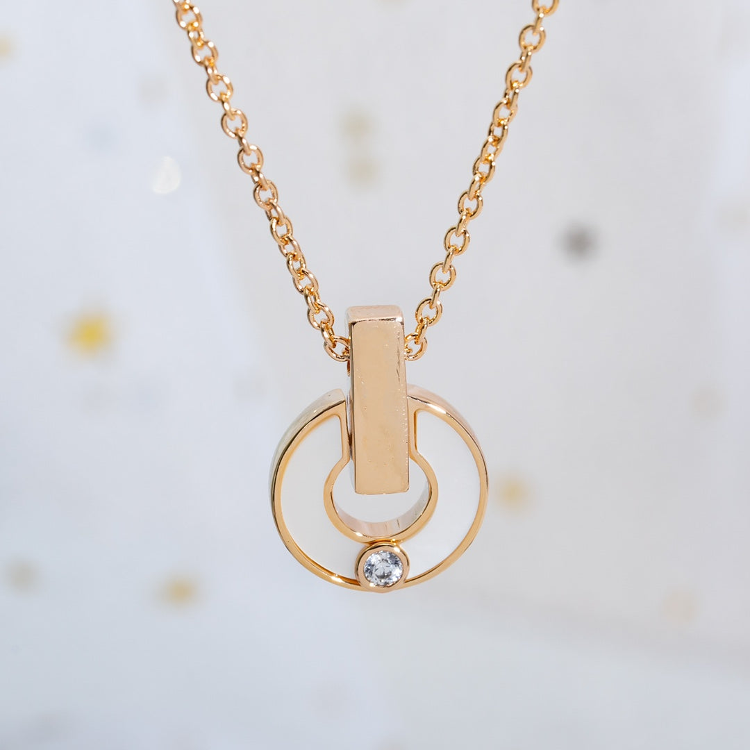 [Perla Lux]GARI NECKLACE PINK GOLD MOP