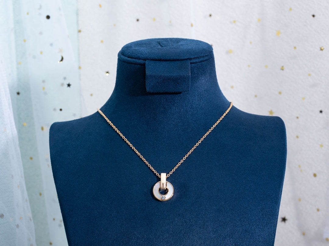 [Perla Lux]GARI NECKLACE PINK GOLD MOP