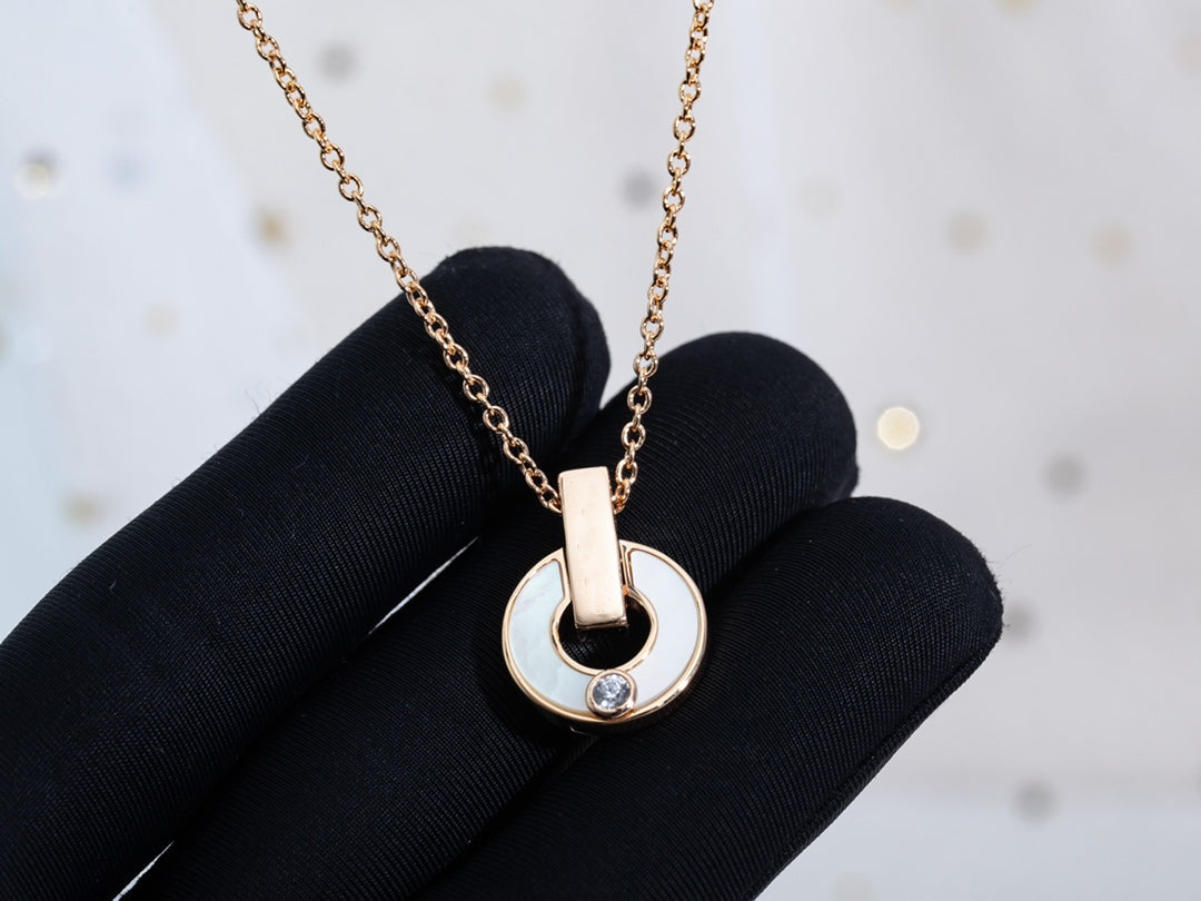 [Perla Lux]GARI NECKLACE PINK GOLD MOP