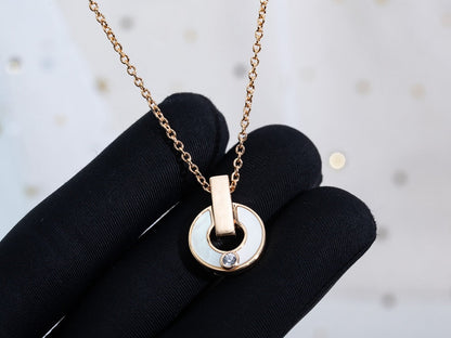 [Perla Lux]GARI NECKLACE PINK GOLD MOP