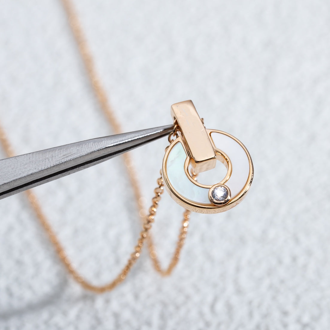 [Perla Lux]GARI NECKLACE PINK GOLD MOP