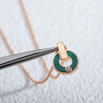 [Perla Lux]GARI NECKLACE PINK GOLD MALACHITE