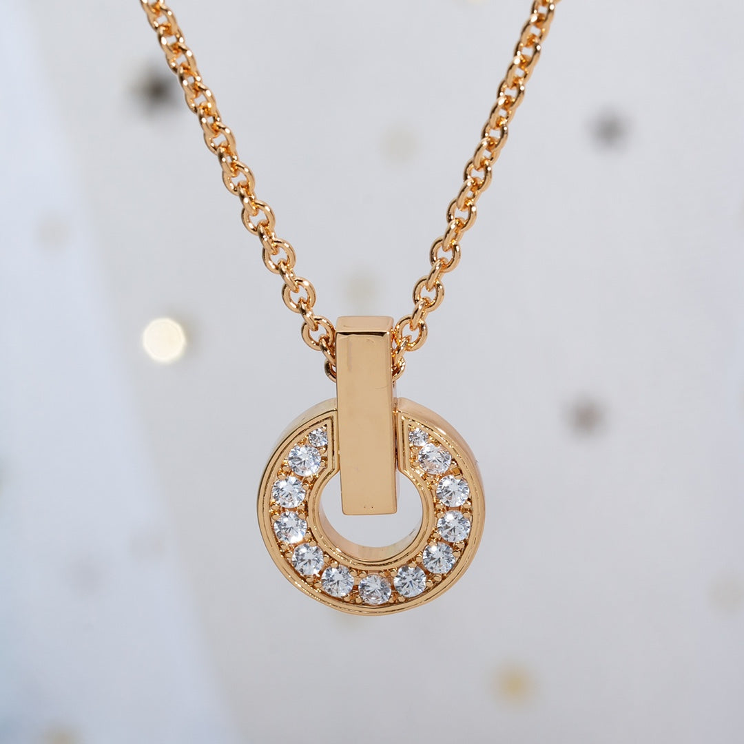[Perla Lux]GARI NECKLACE PINK GOLD DIAMOND