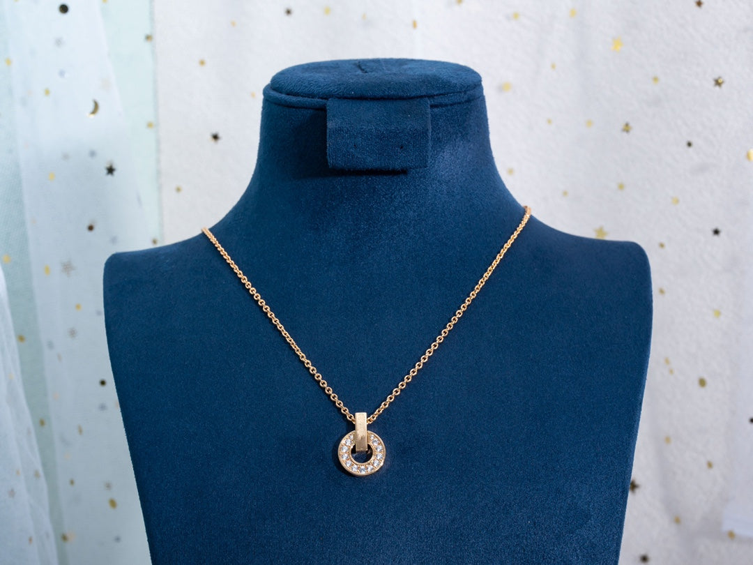 [Perla Lux]GARI NECKLACE PINK GOLD DIAMOND