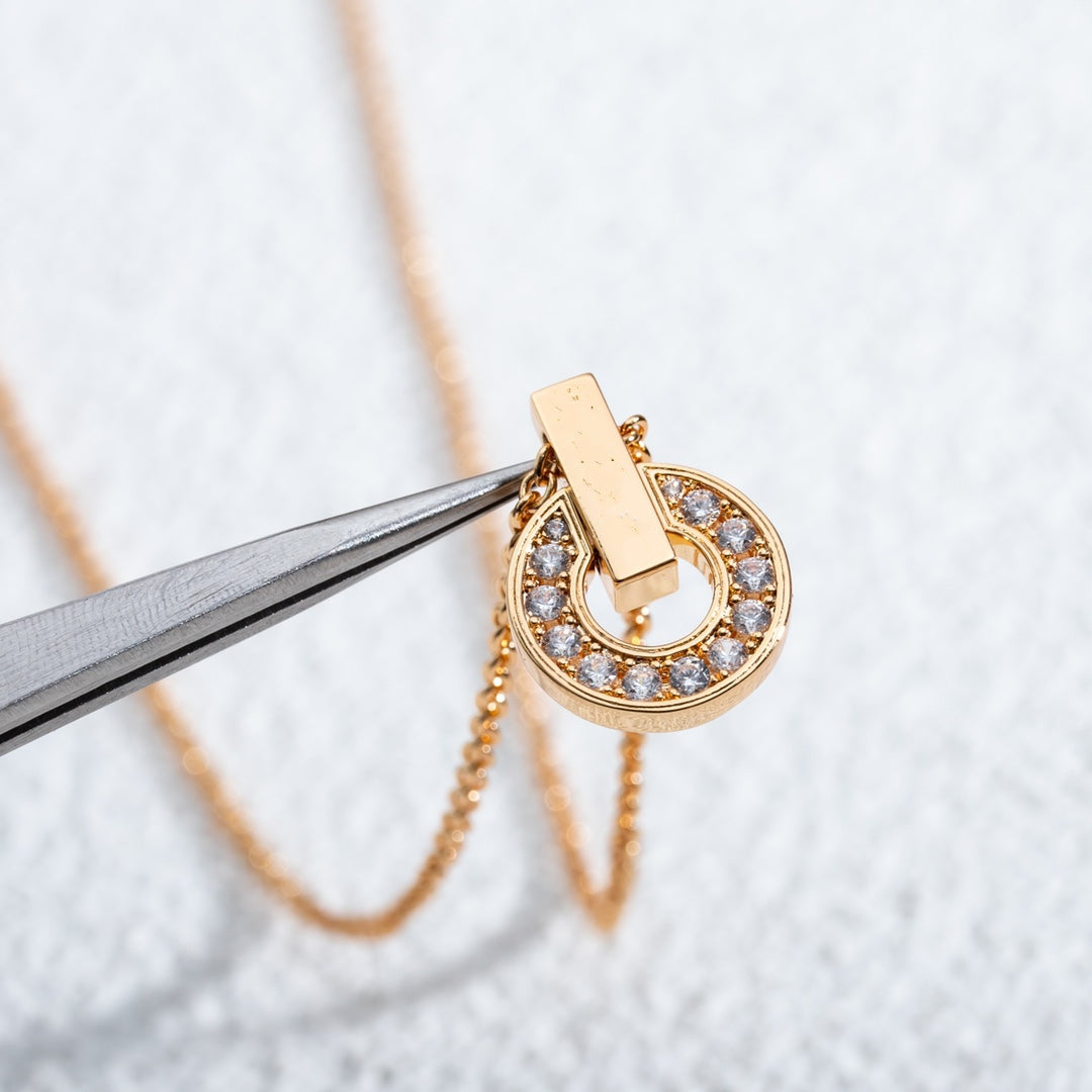 [Perla Lux]GARI NECKLACE PINK GOLD DIAMOND