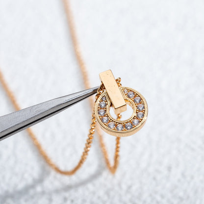 [Perla Lux]GARI NECKLACE PINK GOLD DIAMOND