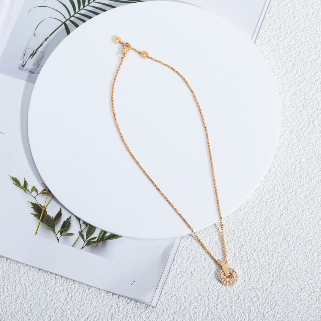 [Perla Lux]GARI NECKLACE PINK GOLD DIAMOND