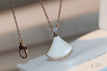 [Perla Lux]DREAM NECKLACE WHITE MOP PINK GOLD 1 DIAMOND