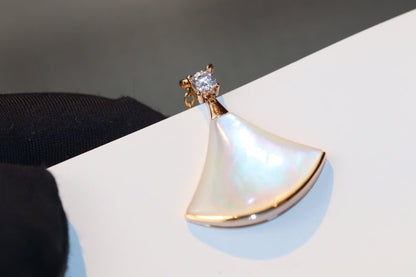 [Perla Lux]DREAM NECKLACE WHITE MOP PINK GOLD 1 DIAMOND