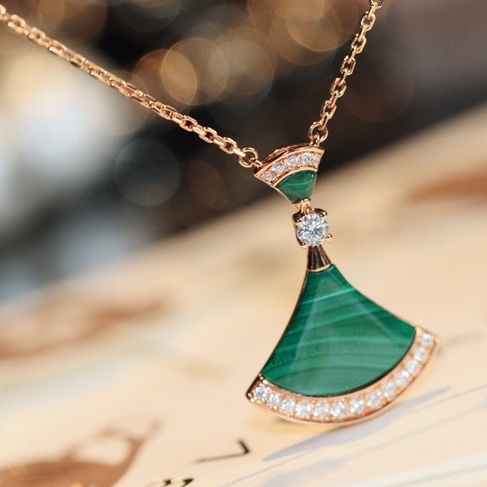 [Perla Lux]DREAM NECKLACE MALACHITE DIAMOND