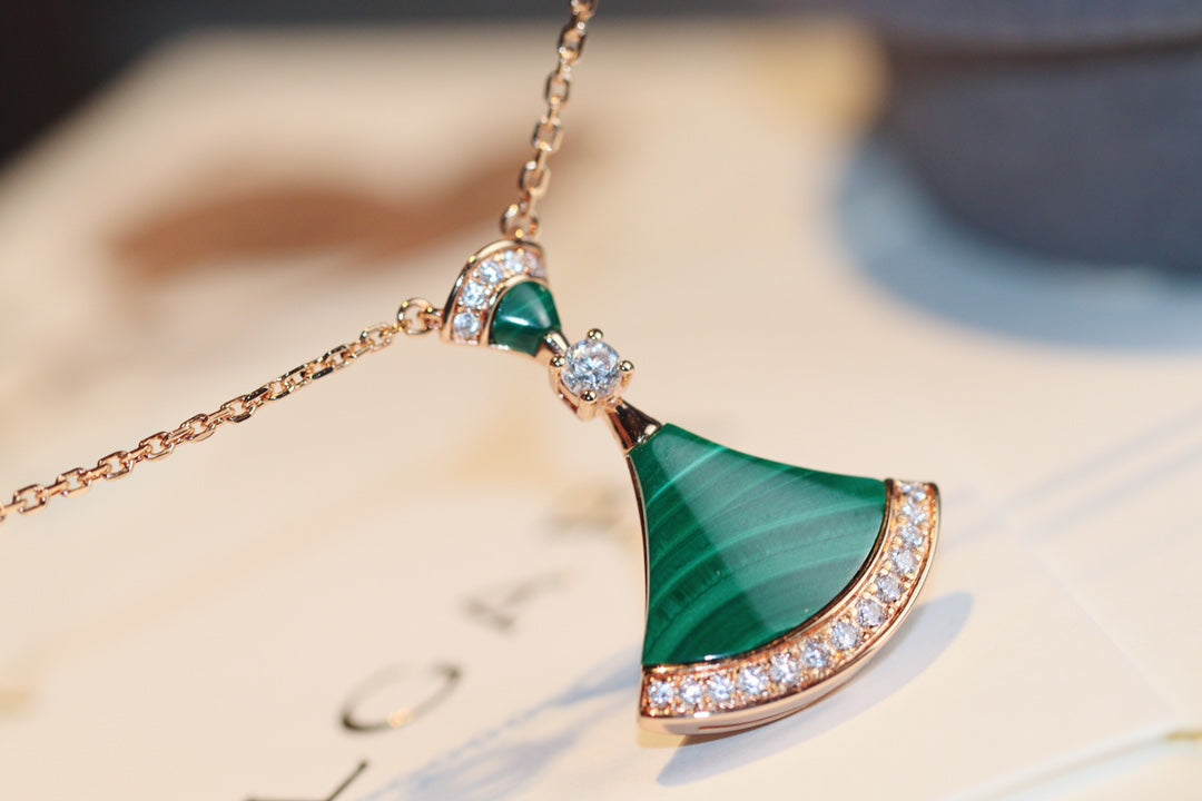 [Perla Lux]DREAM NECKLACE MALACHITE DIAMOND