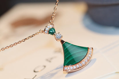 [Perla Lux]DREAM NECKLACE MALACHITE DIAMOND