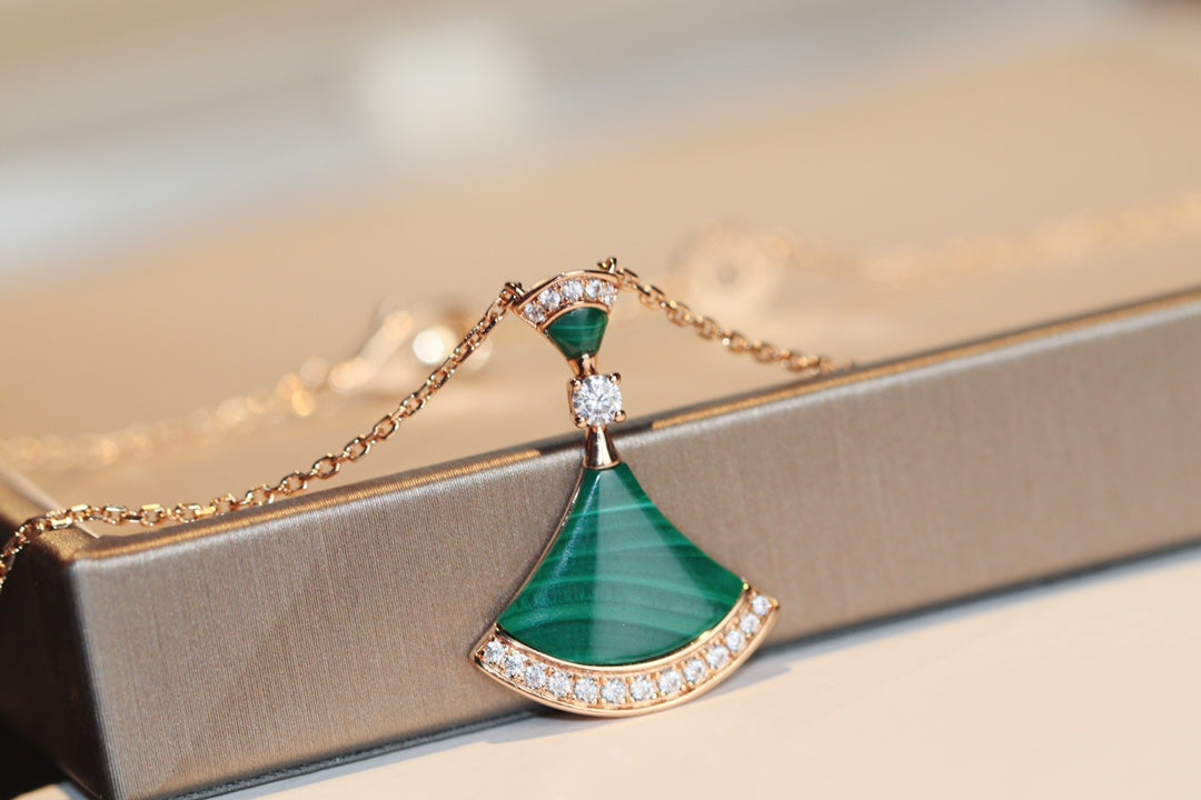 [Perla Lux]DREAM NECKLACE MALACHITE DIAMOND