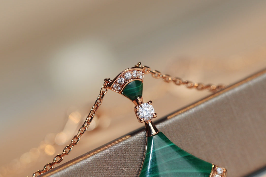 [Perla Lux]DREAM NECKLACE MALACHITE DIAMOND
