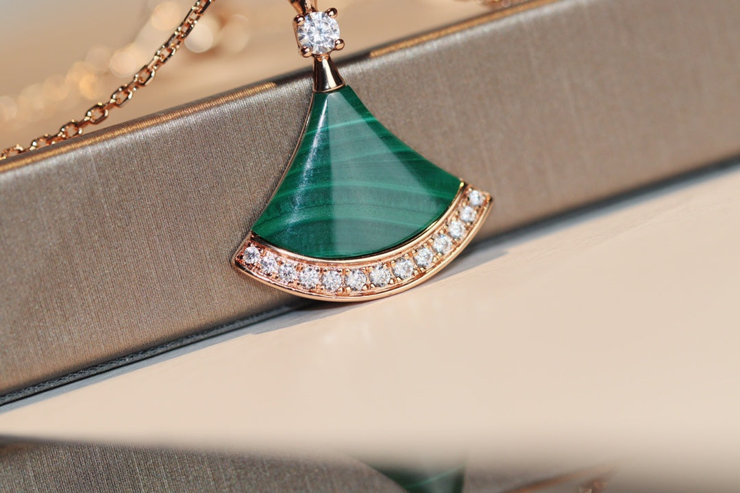 [Perla Lux]DREAM NECKLACE MALACHITE DIAMOND