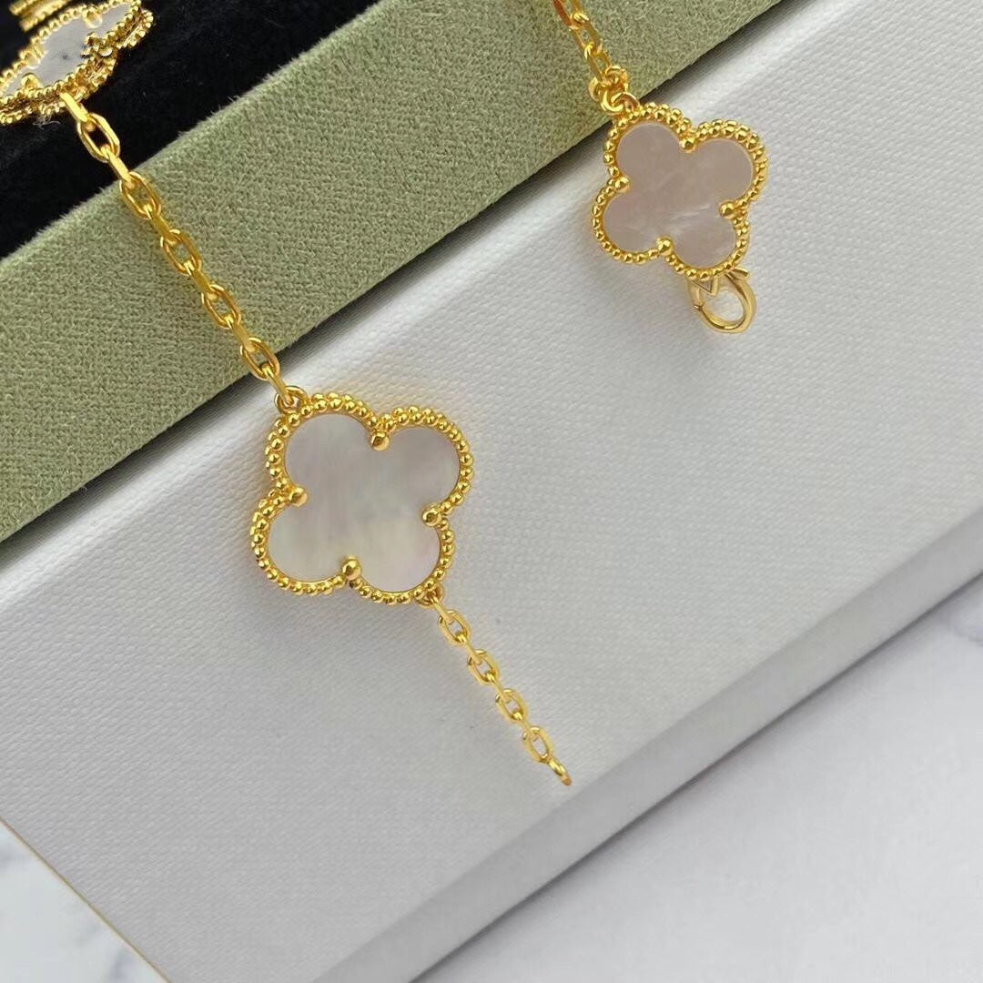 [Perla Lux]MAGIC CLOVER MOP GOLD BRACELET 5 MOTIFS