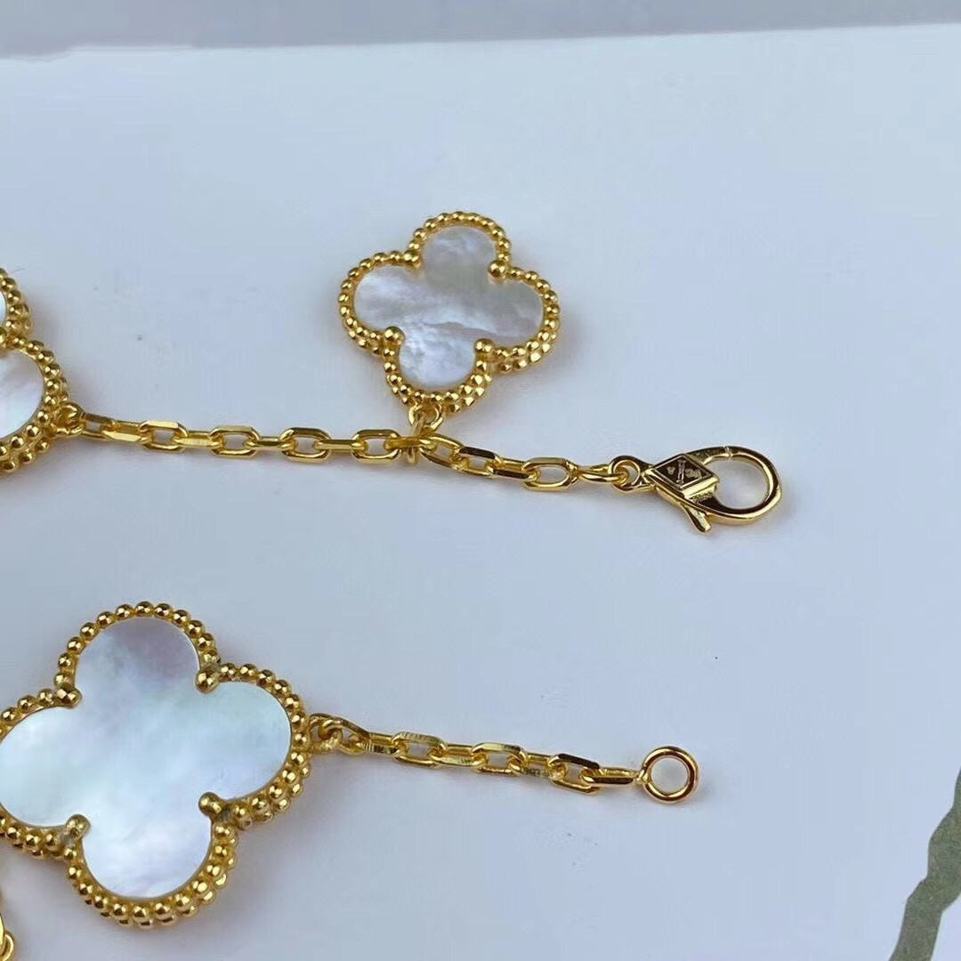 [Perla Lux]MAGIC CLOVER MOP GOLD BRACELET 5 MOTIFS