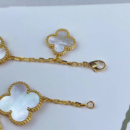 [Perla Lux]MAGIC CLOVER MOP GOLD BRACELET 5 MOTIFS