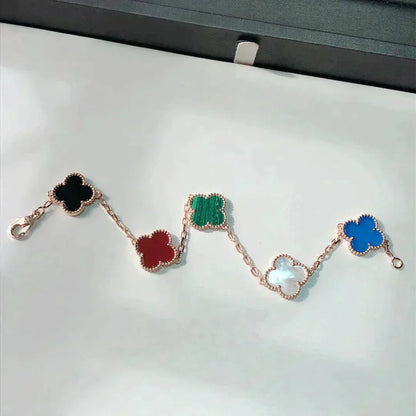 [Perla Lux]CLOVER 5 MOTIFS MULTICOLOR  BRACELET