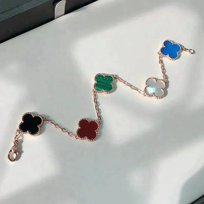[Perla Lux]CLOVER 5 MOTIFS MULTICOLOR  BRACELET