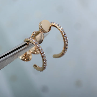 [Perla Lux]JUSTE EARRINGS 12.75MM PINK GOLD DIAMOND