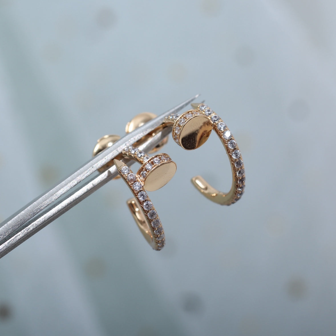 [Perla Lux]JUSTE EARRINGS 12.75MM PINK GOLD DIAMOND