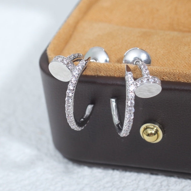 [Perla Lux]JUSTE EARRINGS 12.75MM SILVER DIAMOND