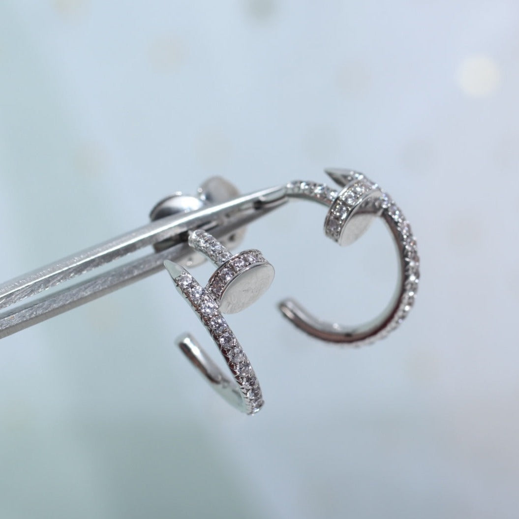 [Perla Lux]JUSTE EARRINGS 12.75MM SILVER DIAMOND