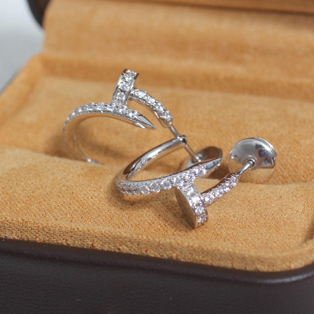 [Perla Lux]JUSTE EARRINGS 12.75MM SILVER DIAMOND