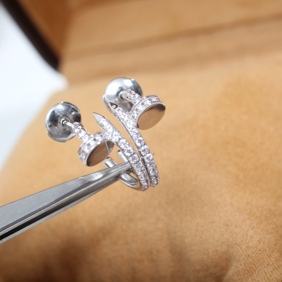 [Perla Lux]JUSTE EARRINGS 12.75MM SILVER DIAMOND