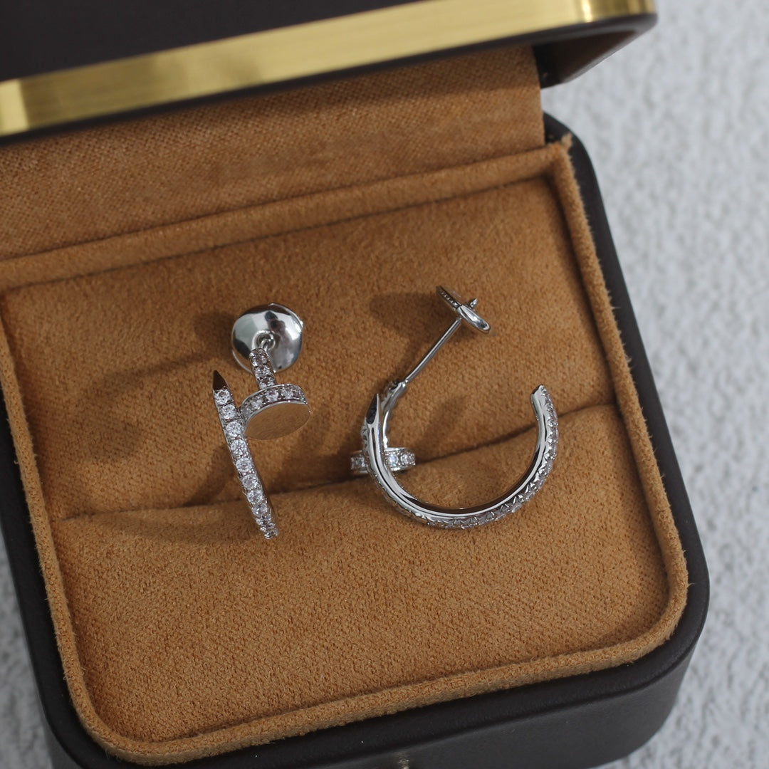 [Perla Lux]JUSTE EARRINGS 12.75MM SILVER DIAMOND