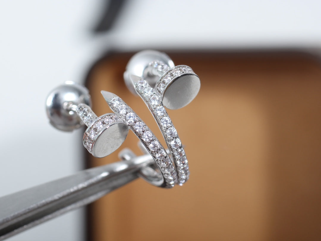 [Perla Lux]JUSTE EARRINGS 12.75MM SILVER DIAMOND