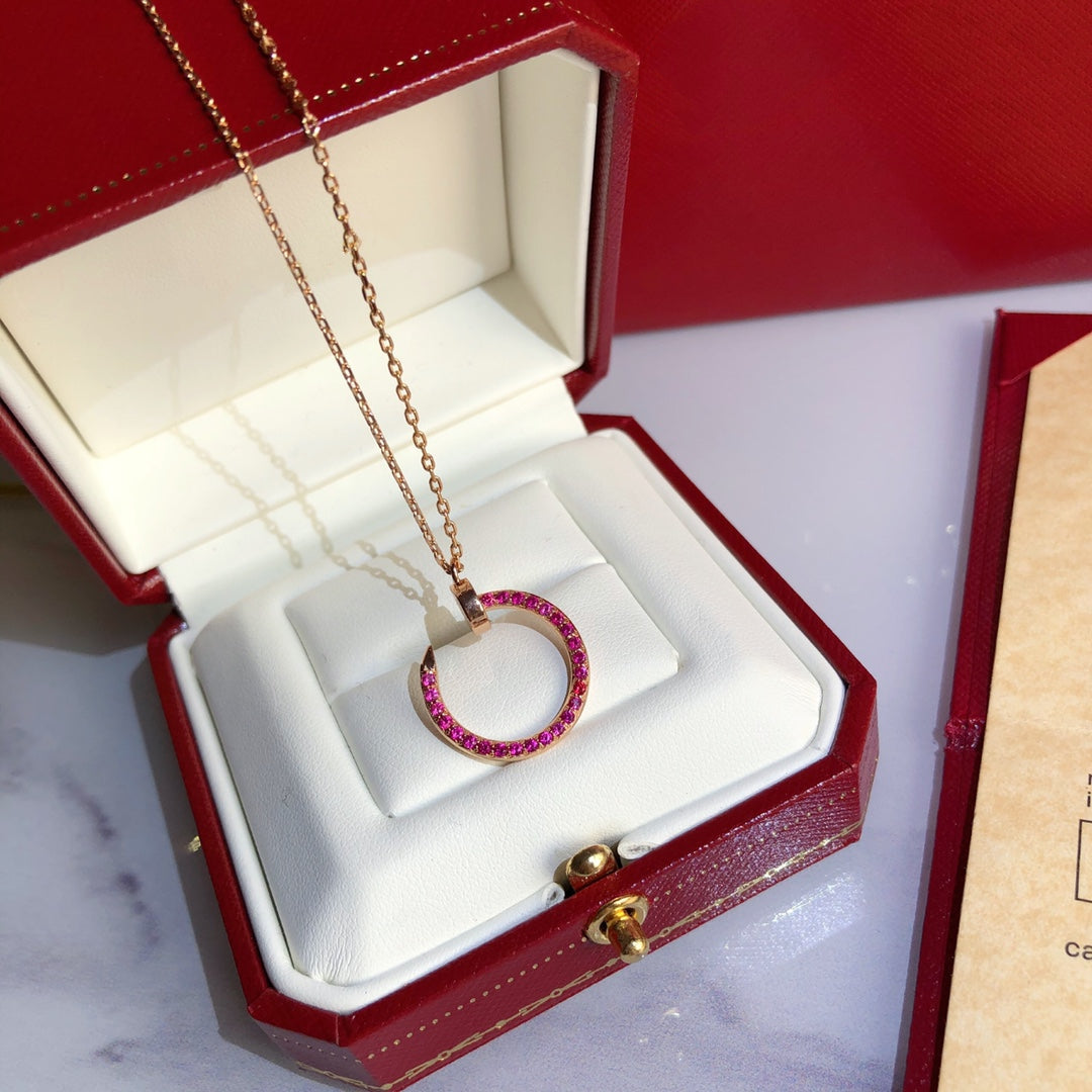 [Perla Lux]JUSTE NECKLACE GOLD RED DIAMONDS
