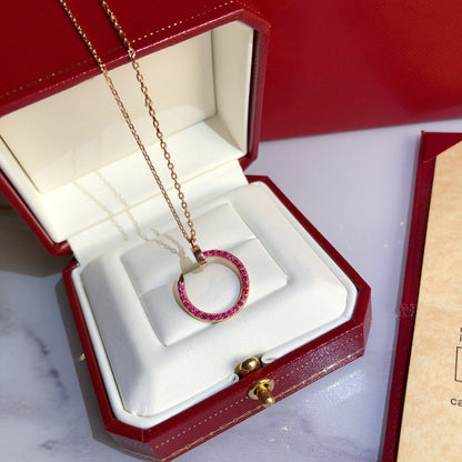 [Perla Lux]JUSTE NECKLACE GOLD RED DIAMONDS