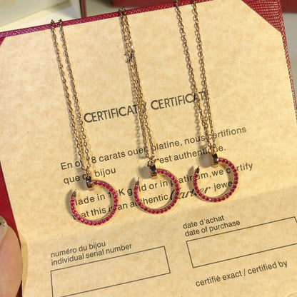 [Perla Lux]JUSTE NECKLACE GOLD RED DIAMONDS