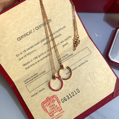 [Perla Lux]JUSTE NECKLACE GOLD RED DIAMONDS