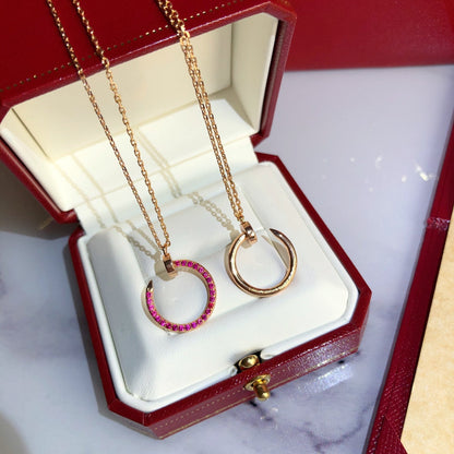 [Perla Lux]JUSTE NECKLACE GOLD RED DIAMONDS