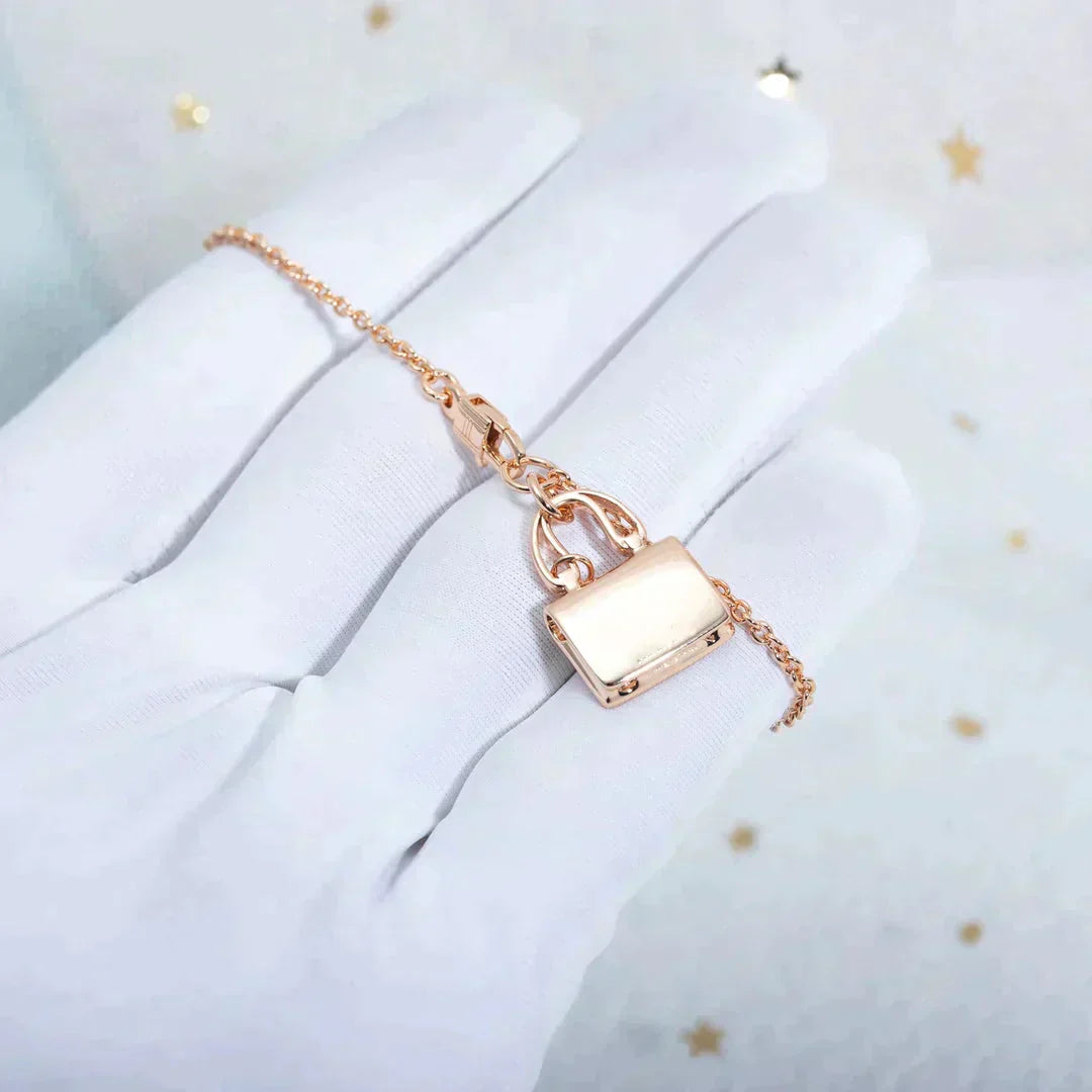 [Perla Lux]AMULETTE PEDANT ROSE GOLD NECKLACE