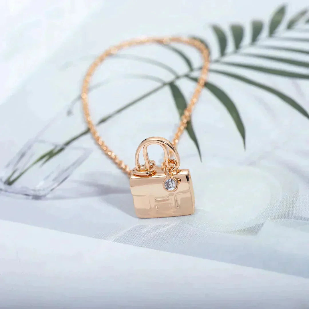 [Perla Lux]AMULETTE PEDANT ROSE GOLD NECKLACE