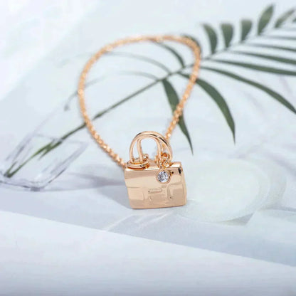 [Perla Lux]AMULETTE PEDANT ROSE GOLD NECKLACE