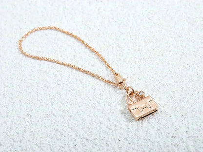 [Perla Lux]AMULETTE PEDANT ROSE GOLD NECKLACE