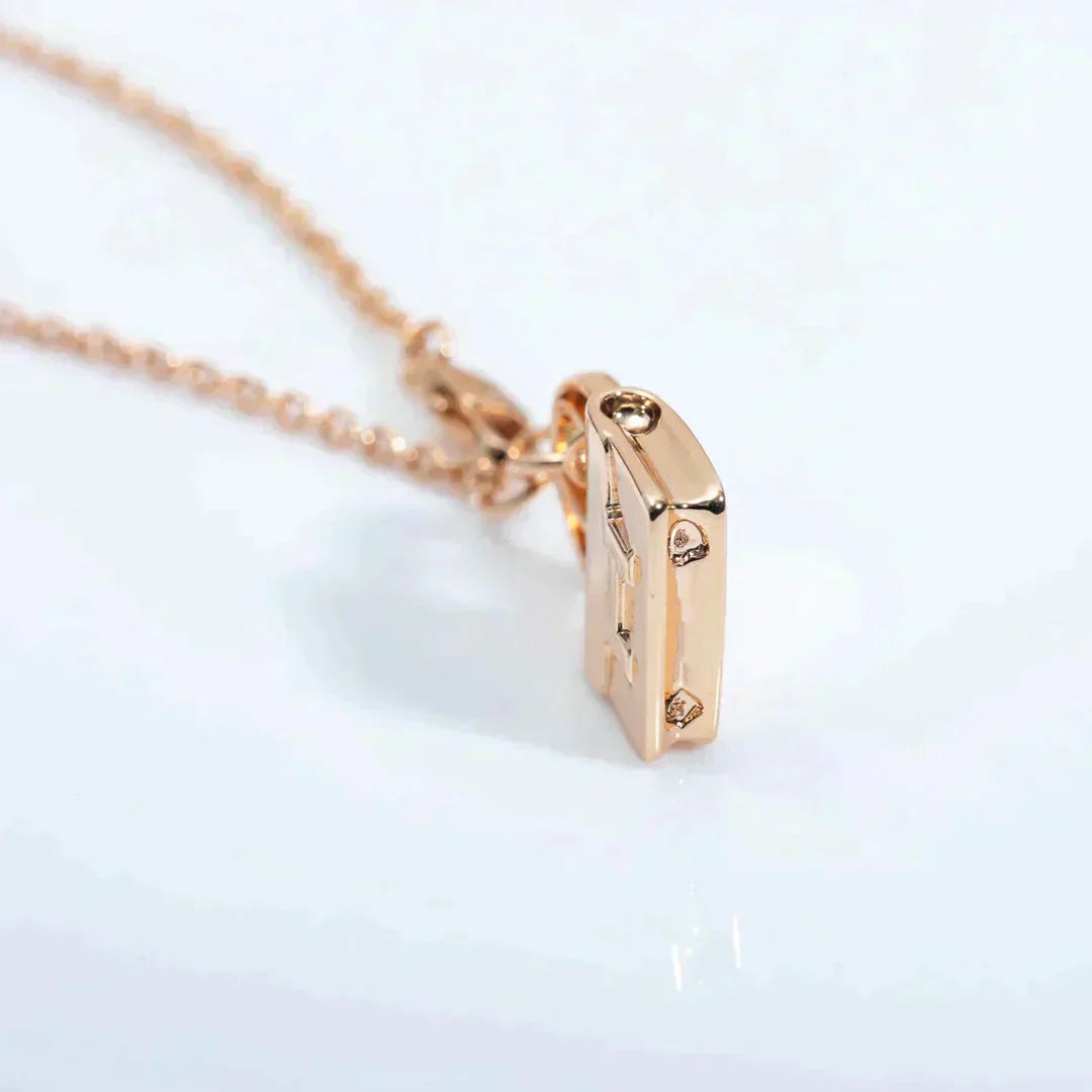 [Perla Lux]AMULETTE PEDANT ROSE GOLD NECKLACE