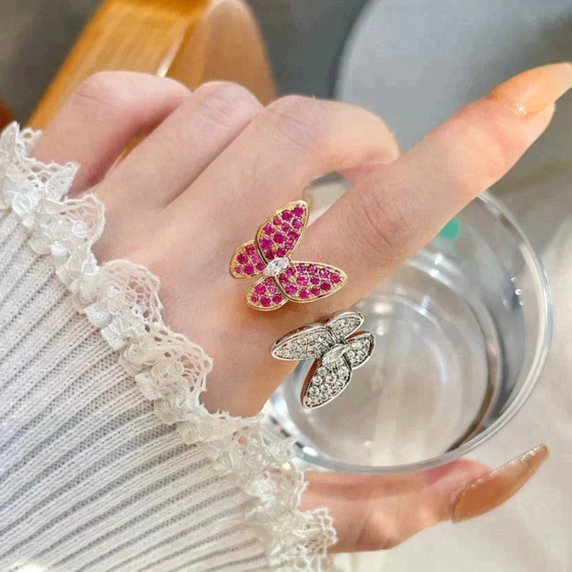 [Perla Lux]TWIN BUTTERFLY DIAMOND RING