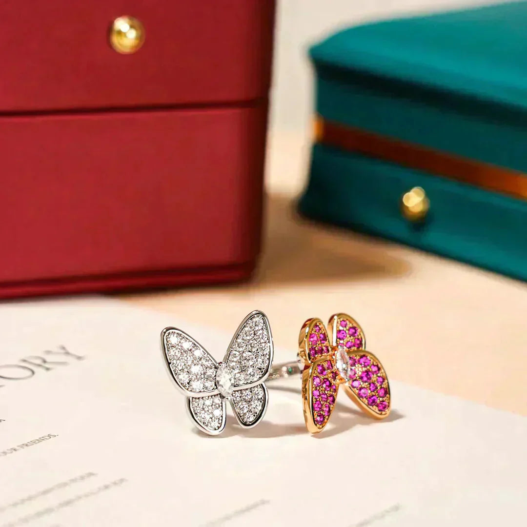 [Perla Lux]TWIN BUTTERFLY DIAMOND RING